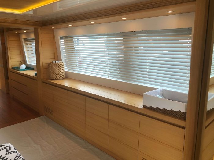 2011 Maiora 27 luxury yacht interior cupboards